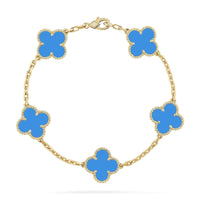 [Luna Brilliance] CLOVER 5 MOTIF BLUE AGATE BRACELET COLLECTION