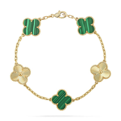 [Luna Brilliance]CLOVER 5 MOTIF MALACHITE BRACELET COLLECTION