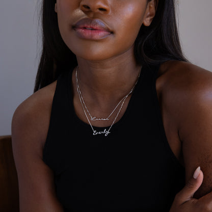 Callie Box Chain Name Necklace