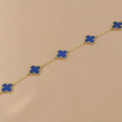 [Luna Brilliance] CLOVER 5 MOTIF BLUE AGATE BRACELET COLLECTION