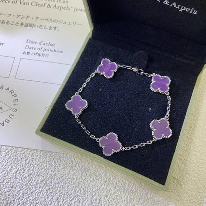 [Luna Brilliance] CLOVER 5 MOTIF VIOLET BRACELET COLLECTION