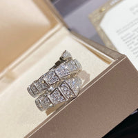 [Luna Brilliance]SERPENTI DOUBLE RING SILVER DIAMOND PAVED