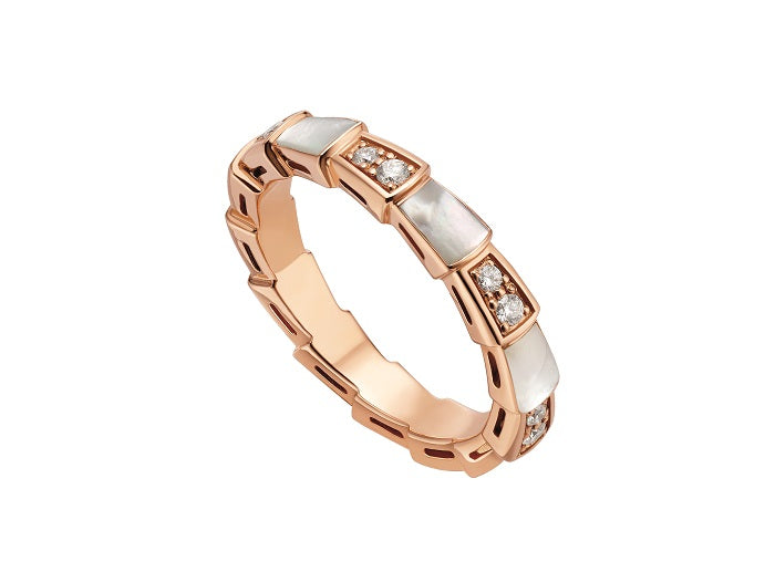 [Luna Brilliance]SERPENTI RING PINK GOLD DIAMOND MOP 3MM