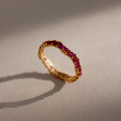 Staggered Marquise Birthstone Ring