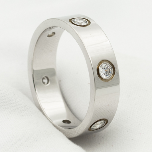 [Lunabriance]LOVE RING 5.5MM 6 DIAMONDS SILVER