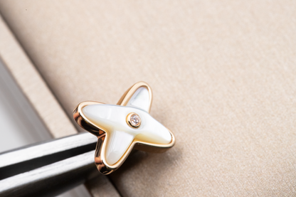 [Lunabriance]JEUX DE WHITE MOP ROSE GOLD DIAMOND EARRINGS