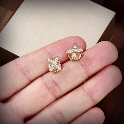 [Lunabriance]JEUX DE GOLD DIAMOND EARRINGS