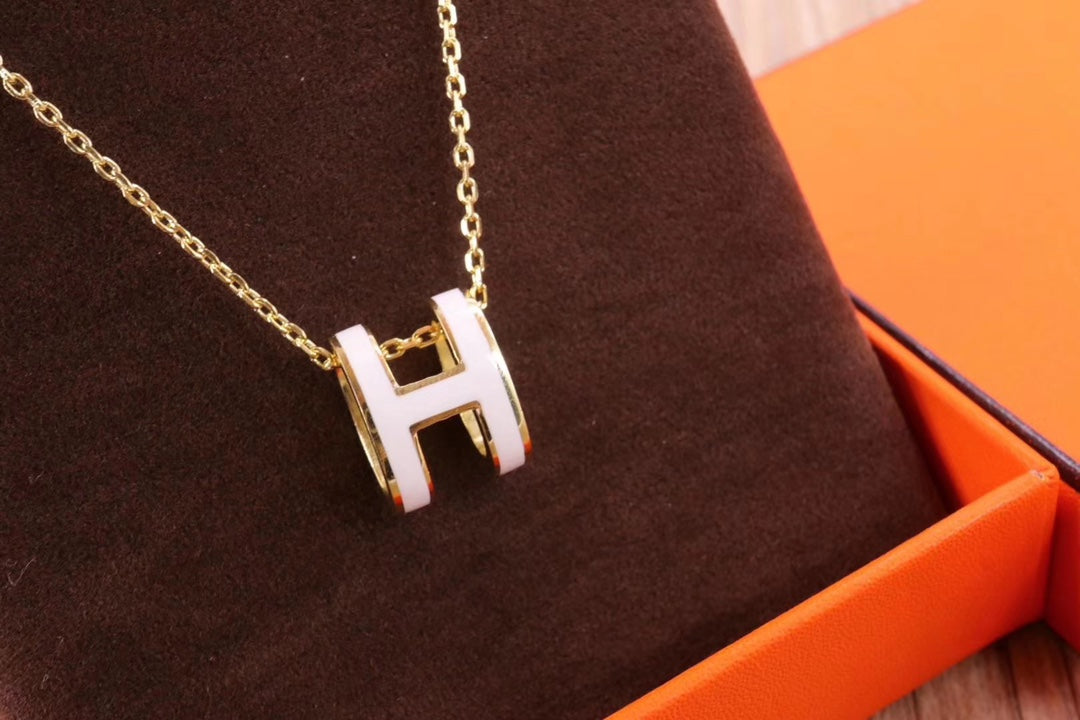 [Lunabriance]HM CLIC YELLOW ENAMEL GOLD NECKLACE