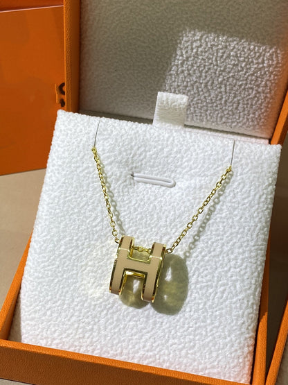[Lunabriance]HM CLIC YELLOW ENAMEL GOLD NECKLACE