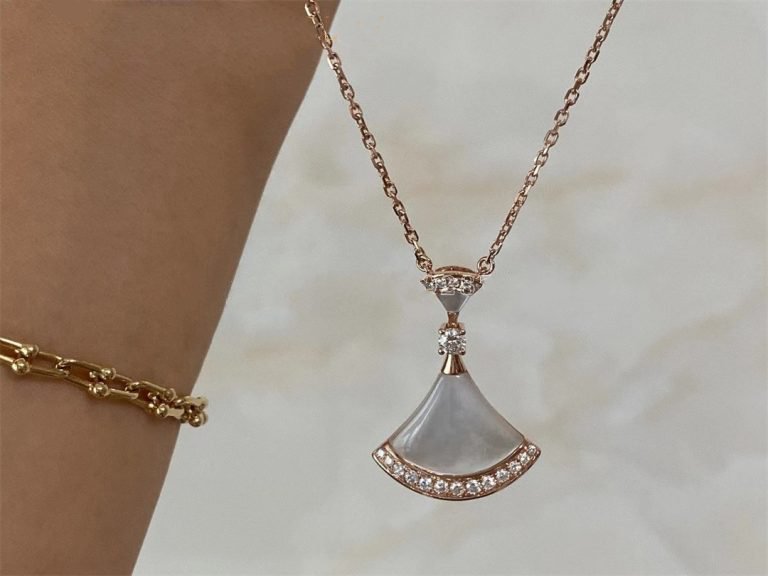 [Lunabriance]DREAM NECKLACE MOP PINK GOLD DIAMOND