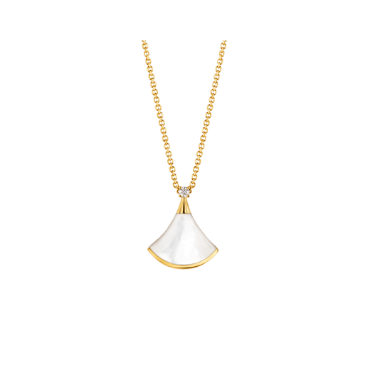 [Luna Brilliance]DREAM NECKLACE WHITE MOP GOLD 1 DIAMOND