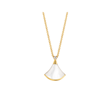 [Luna Brilliance]DREAM NECKLACE WHITE MOP GOLD 1 DIAMOND