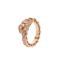 [Luna Brilliance]SERPENTI RING PINK GOLD DIAMOND PAVED 4MM