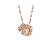 [Luna Brilliance]SERPENTI PINK GOLD NECKLACE DOUBLE RING DIAMOND