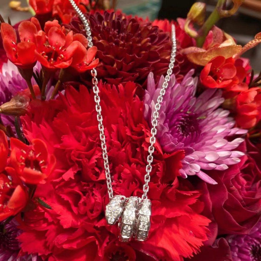 [Luna Brilliance]SERPENTI  NECKLACE DOUBLE RING DIAMOND