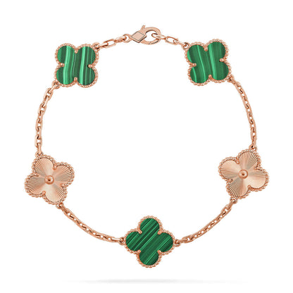 [Luna Brilliance]CLOVER 5 MOTIF MALACHITE BRACELET COLLECTION