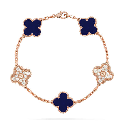 [Luna Brilliance]CLOVER 5 MOTIF LAPIS LAZULI BRACELET COLLECTION