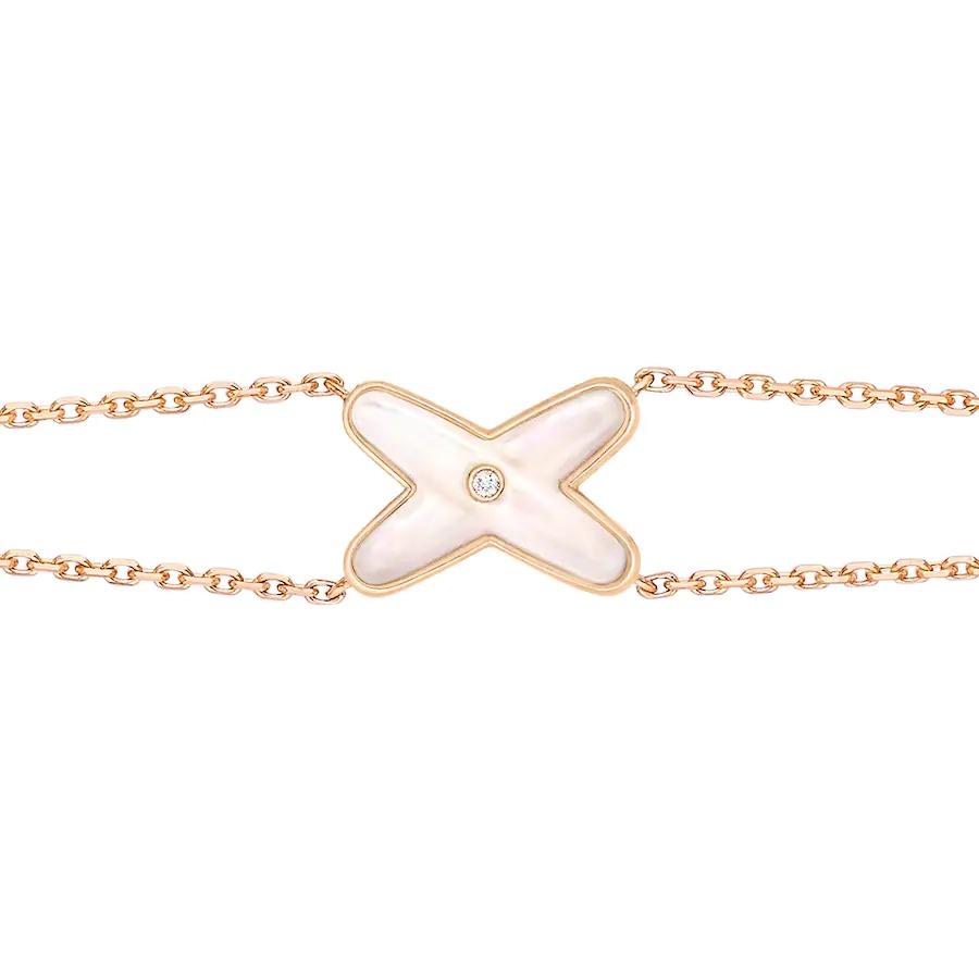 [Lunabriance]JEUX BRACELET WHITE MOP PINK GOLD 1 DIAMOND
