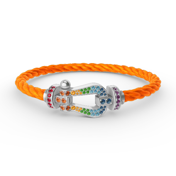 [Lunabriance]FORC LARGE HORSESHOE  COLORED DIAMOND BRACELET SILVER