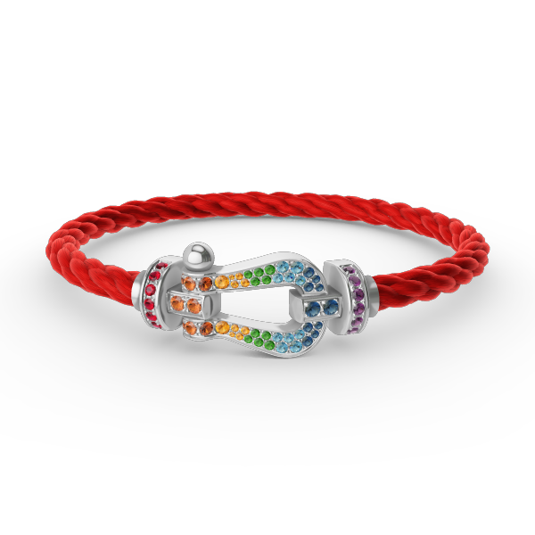 [Lunabriance]FORC LARGE HORSESHOE  COLORED DIAMOND BRACELET SILVER
