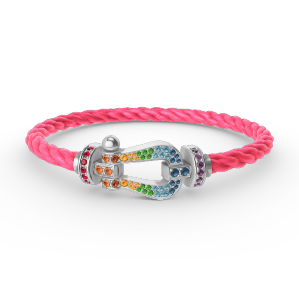 [Lunabriance]FORC LARGE HORSESHOE  COLORED DIAMOND BRACELET SILVER