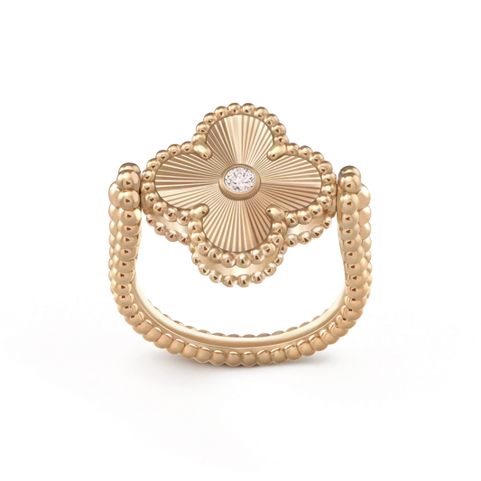 [Lunabriance]CLOVER RIVERSIBLE ROSE GOLD RING