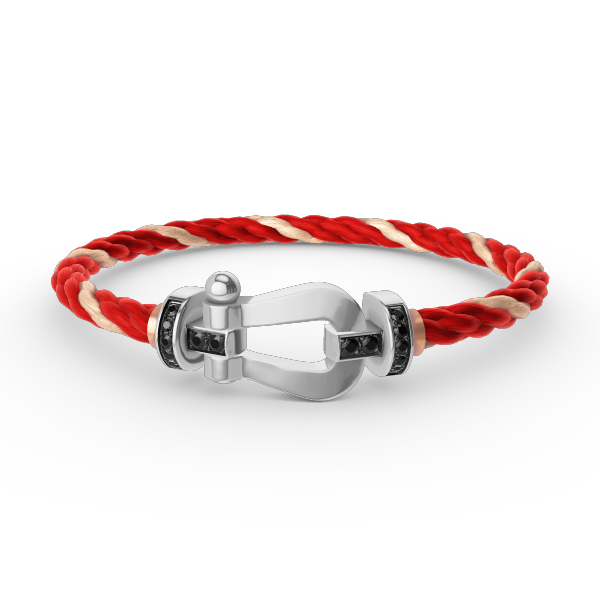 [Lunabriance]FORCE LARGE HORSESHOE BLACK DIAMOND BRACELET SILVER