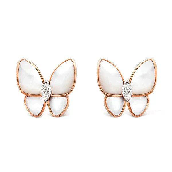 [Lunabriance]BUTTERFLY MOP DIAMOND EARRINGS