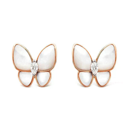 [Lunabriance]BUTTERFLY MOP DIAMOND EARRINGS