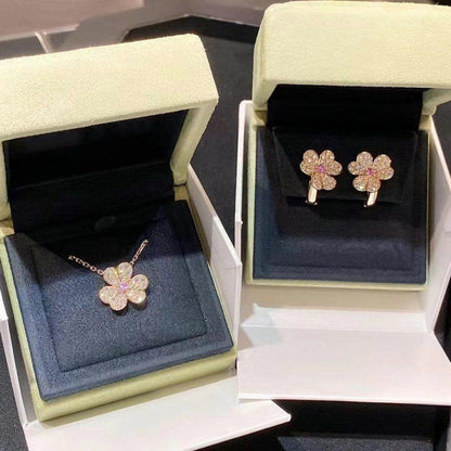 [Lunabriance]FRIVOLE ROSE GOLD FLOWER DIAMOND NECKLACE