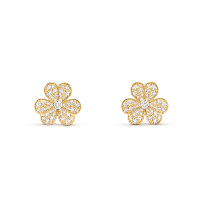 [Lunabriance]FRIVOLE GOLD FLOWER DIAMOND EARRINGS