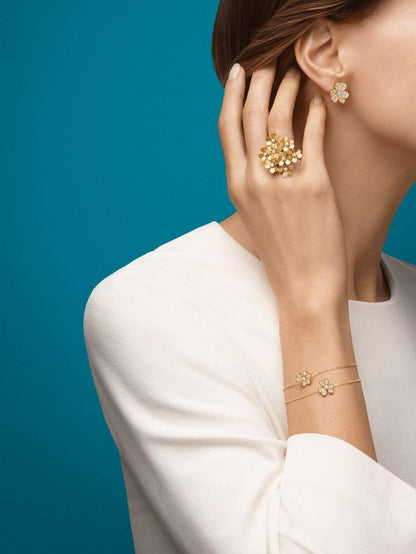 [Lunabriance]FRIVOLE GOLD FLOWER DIAMOND EARRINGS