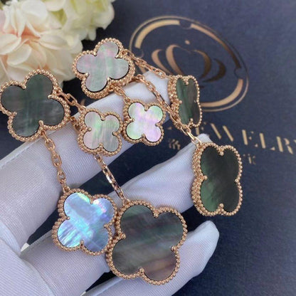 [Lunabriance]CLOVER EARRINGS DARK MOP 4 MOTIFS ROSE GOLD