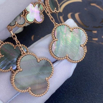 [Lunabriance]CLOVER EARRINGS DARK MOP 4 MOTIFS ROSE GOLD