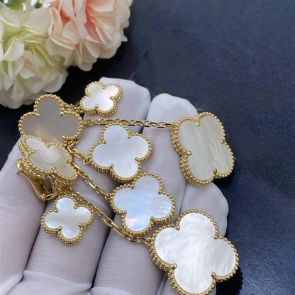 [Lunabriance]CLOVER EARRINGS WHITE MOP 4 MOTIFS GOLD