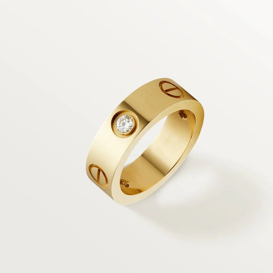 [Lunabriance]LOVE RING 5.5MM 3 DIAMONDS PINK GOLD